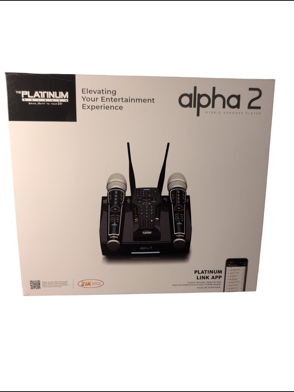 The Platinum Karaoke Alpha 2 System Cordless Microphones 21,000 Songs Party Time